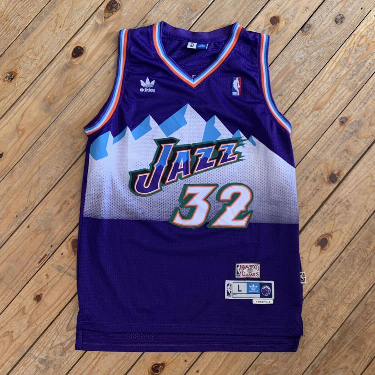 USA古着 adidas アディダス NBA Utah JAZZ ゲームタンク メンズ Lサイズ ユニフォーム バスケ ストリート ゲームチーム スポーツ T2464の画像2