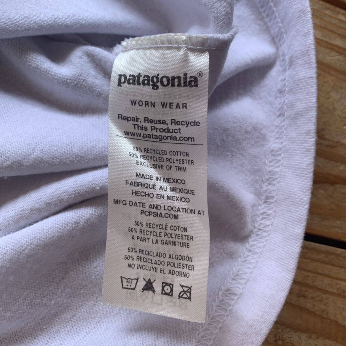 USA古着 パタゴニア PATAGONIA 半袖Tシャツ メンズ Lサイズ 胸ロゴ カットソー アメカジ 白 ホワイト レギュラーフィット 春物 夏物 T2477_画像5