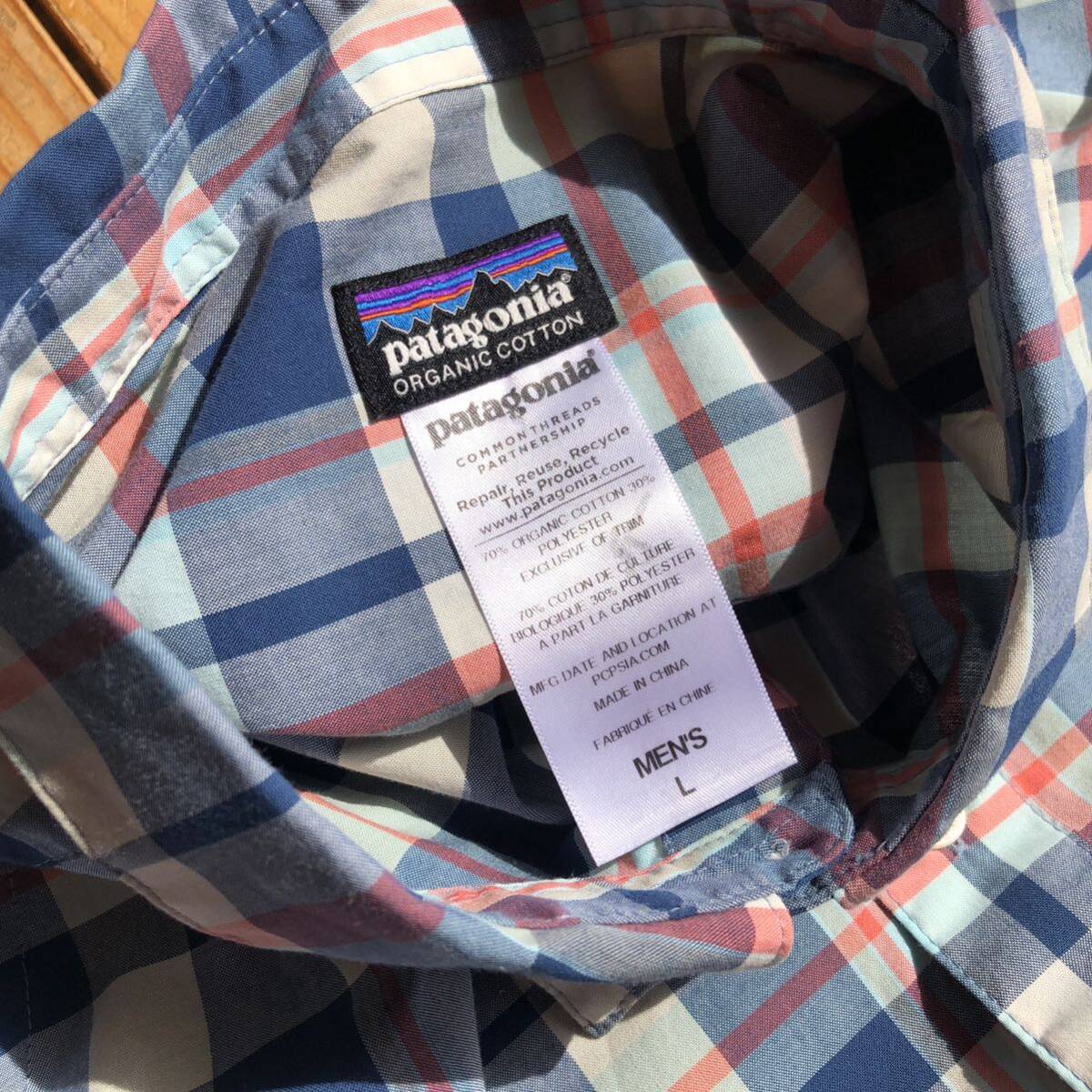 USA old clothes PATAGONIA Patagonia short sleeves ma gong s check shirt men's L size organic cotton spring thing summer thing American Casual stylish T2495