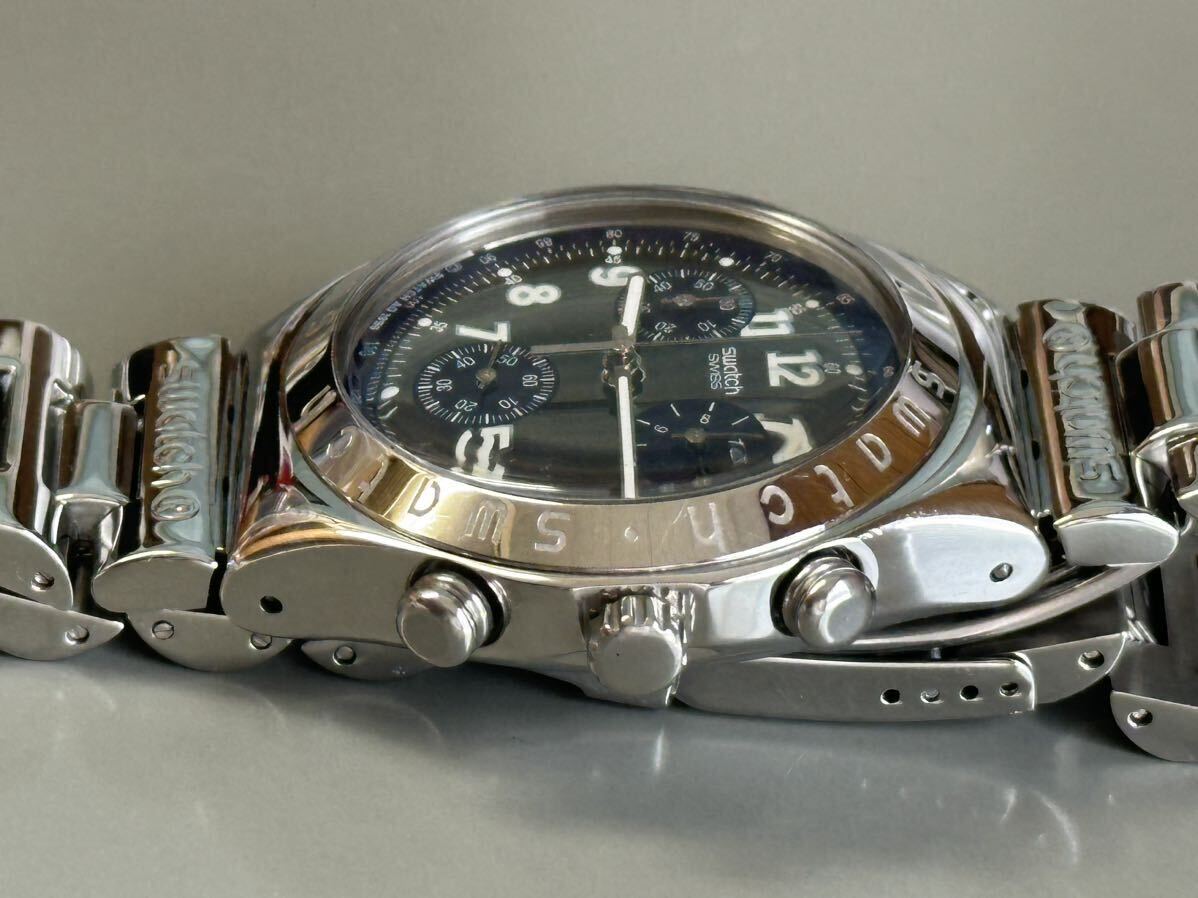1円〜◇swatch スウォッチ SWISS クロノグラフ IRONY クォーツ メンズ腕時計 稼働品の画像6