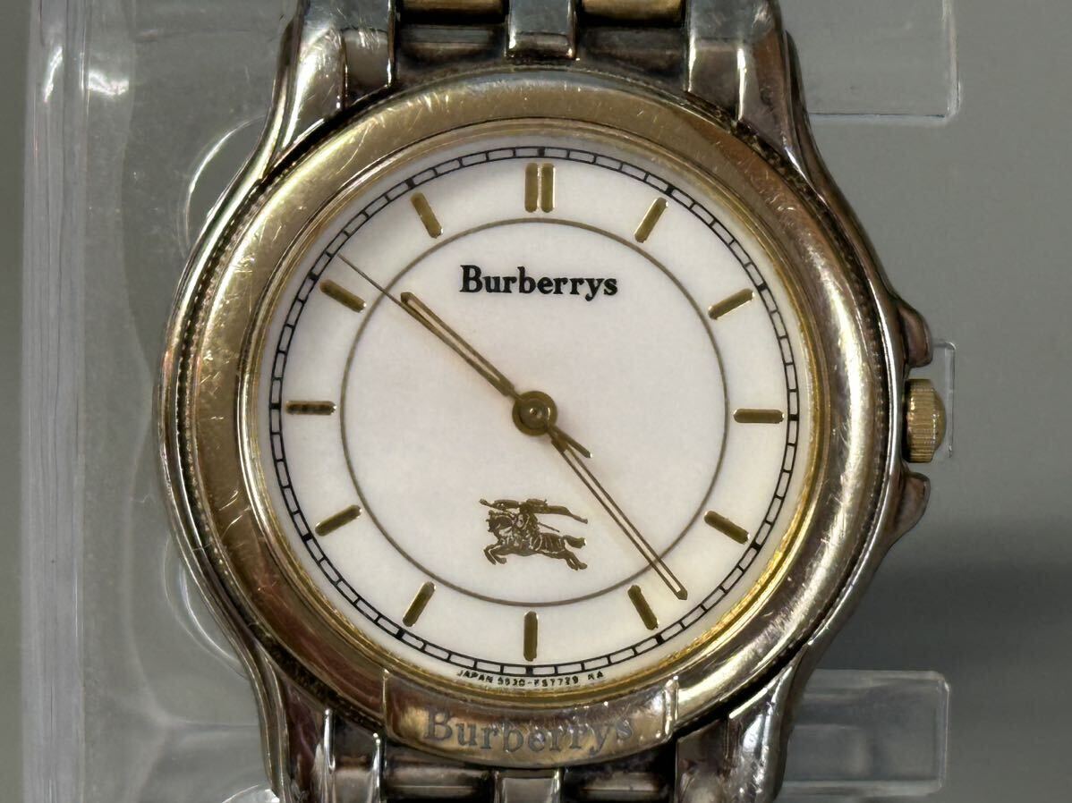 1円〜◇バーバリー Burberrys クォーツ ラウンド 5530-F52321 メンズ腕時計 稼働品_画像1