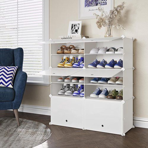 JOISCOPE 2*6 white high capacity .. measures space-saving opening and closing door many layer sneakers shoe rack shoes box 257