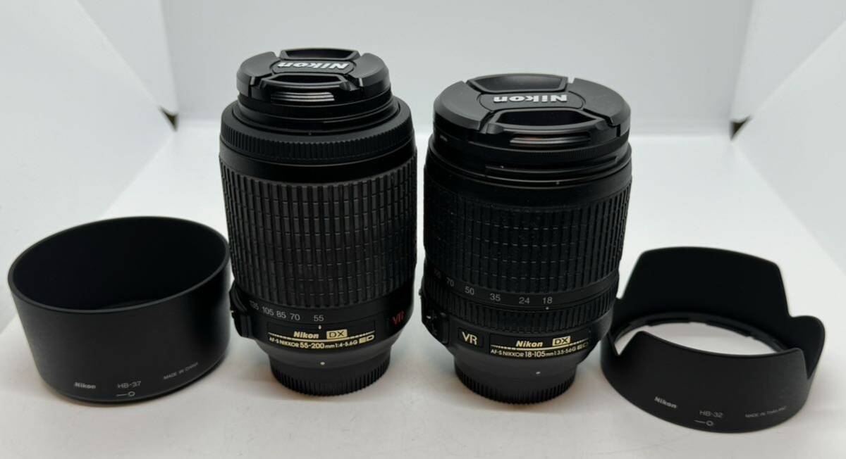 美品 Nikon DX AF-S NIKKOR 18-105mm 1:3.5-5.6G ED VR / Nikon DX AF-S NIKKOR 55-200mm 1:4-5.6G ED VR 【HH132】_画像1