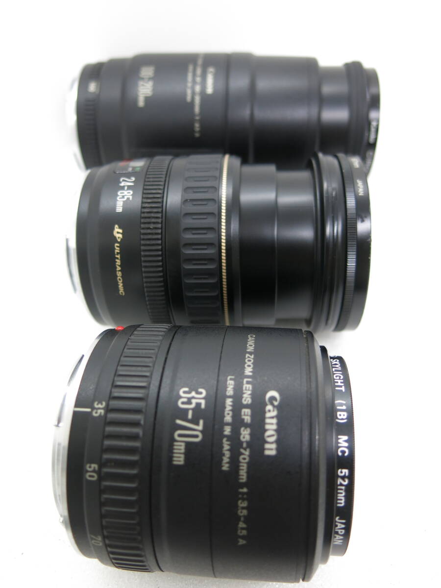 Canon EOS 3 ボディCANON ZOOM LENS EF35-70mm 1:3.5-4.5A/24-85mm1:3.5-4.5/100-200mm 1:4.5A 【AKT022】の画像10