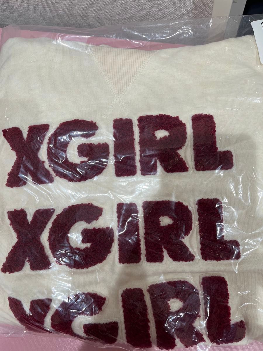 646 新品同様　X-GIRL ロゴ　パーカー　TRIPLELOGOHOODIEパーカー 長袖 フーディー プルオーバー 