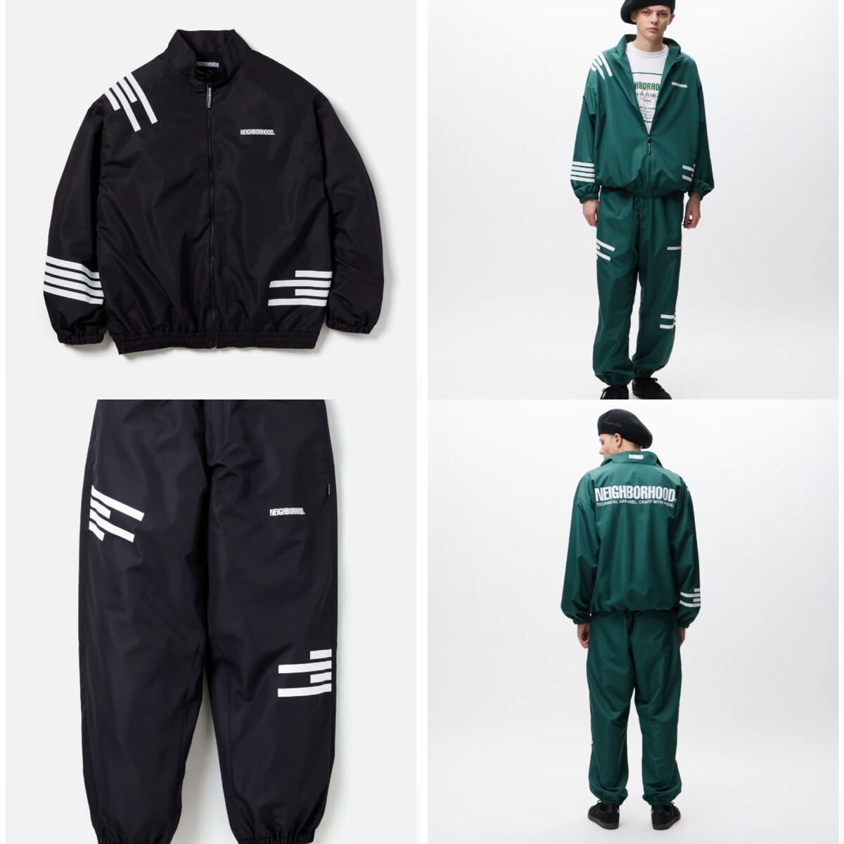 neighborhood 今季 ナイロンセットアップ BLACK L トラック neighborhood 今季 ナイロンセットアップ BLACK L トラック