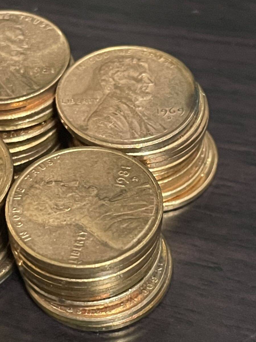 アメリカ　リンカーン　1セント硬貨コイン 100枚_画像7