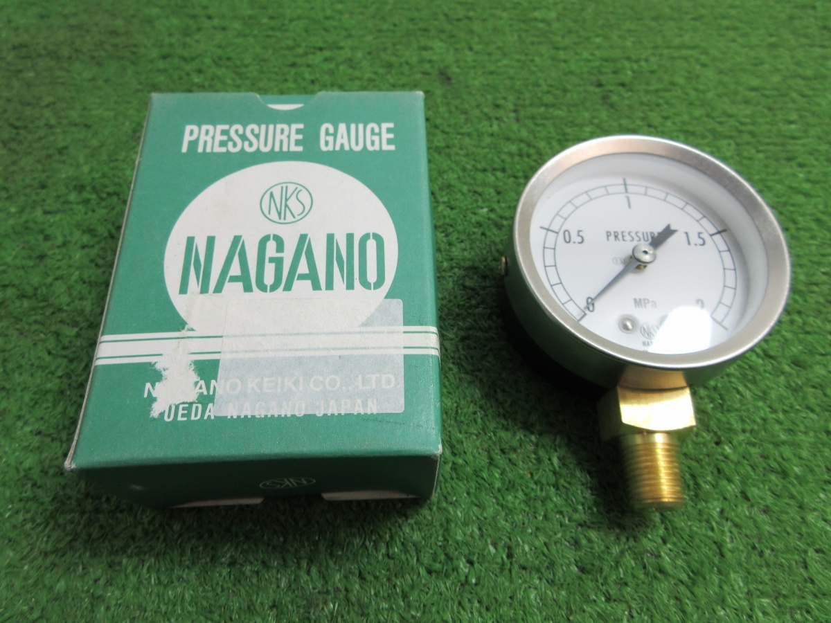 未使用品【 NAGANO / 長野計器 】 圧力計 プレッシャーゲージ 傷・箱擦れ 長期保管品 0651_画像1