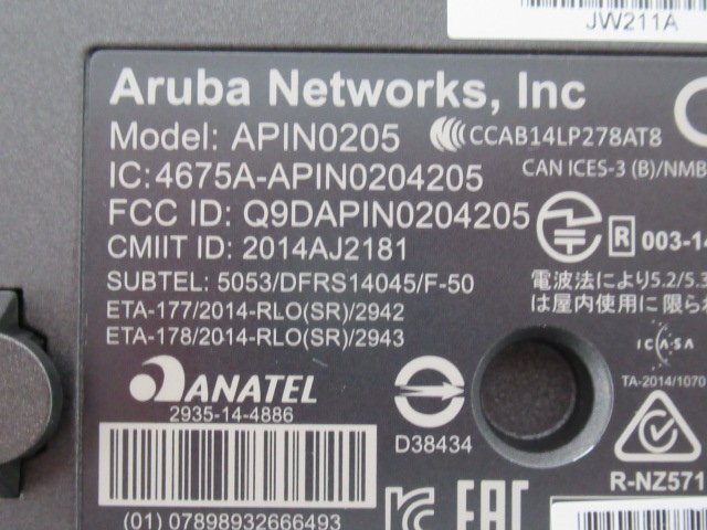 Ω 新LB 0038ｋ 保証有 Aruba APIN0205 IAP-205-JP 無線LAN中継アクセスポイント 16年製 PoE対応 スタンド付_画像6