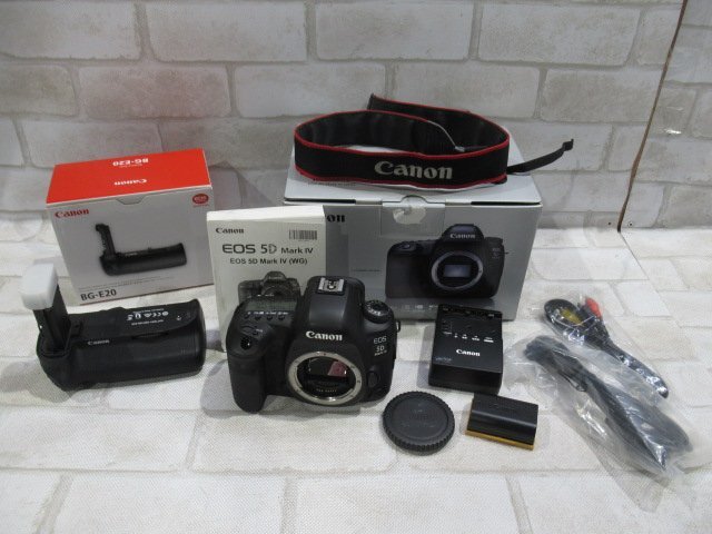 Ω 新DK5 0467♪ 保証有 Canon【 EOS 5D Mark IV 】キャノン 一眼レフカメラ ボディ バッテリーグリップ付・祝10000!取引突破!!