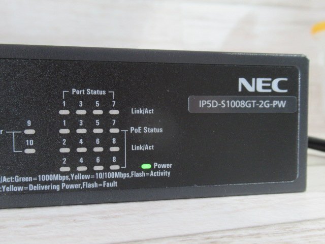 ▲Ω 新LE 0047k 保証有 NEC【 QX-S1008GT-2G-PW 】(IP5D-S1008GT-2G-PW) 1GbEベーシックPoE+・レイヤ2スイッチ 領収書発行可能_画像8