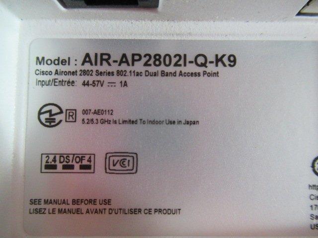 ▲Ω 新LE 0065k 保証有 CISCO【 AIR-AP2802I-Q-K9 】シスコ 無線アクセスポイント インジェクター付・祝10000!取引突破!!_画像9