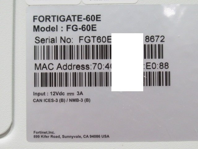 Ω 新FT 0214h 保証有 Fortinet【 FG-60E 】Fortigate-60E UTM ライセンス24年06月20日迄 FW：v5.4.6 領収書発行可能_画像10