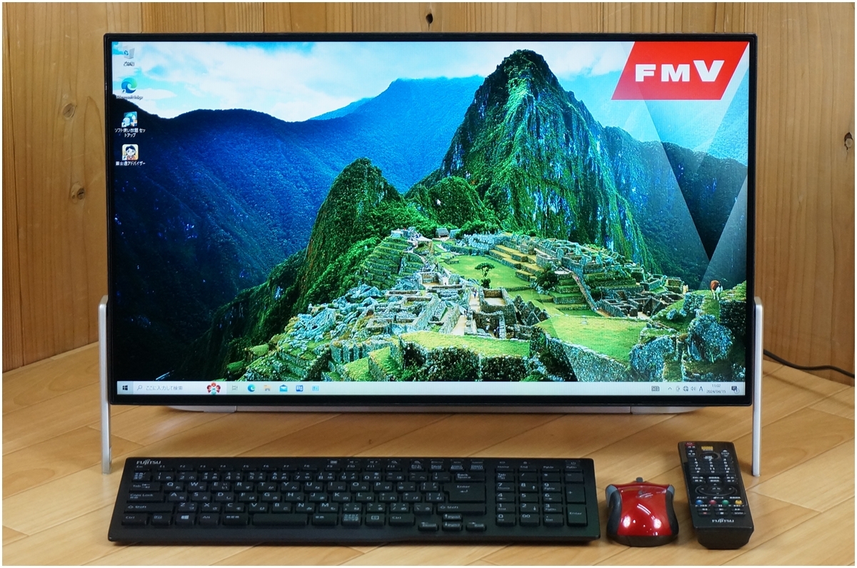 【美品】FUJITSU★23.8型オールインワンPC Win10★Core i7-7700HQ メモリ4GB HDD1TB★DVD 地デジ/BS/CS Office★ESPRIMO FH77/B1の画像1