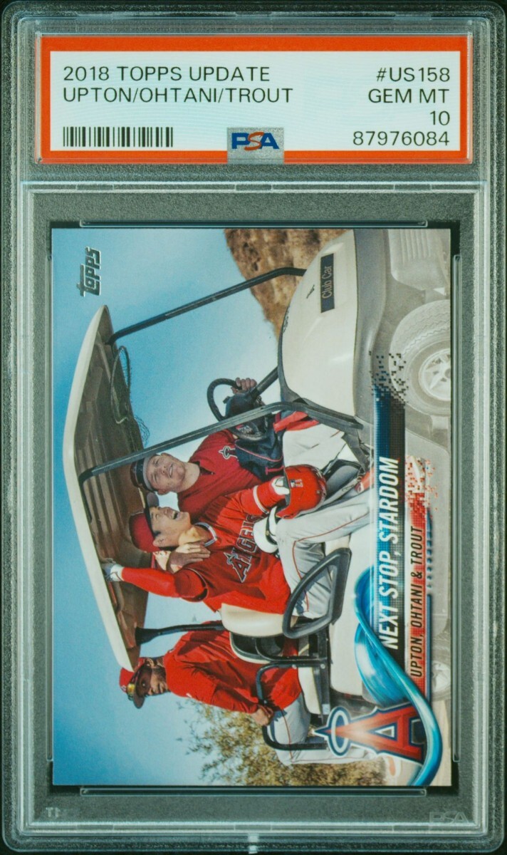 1円出品 PSA10 Topps Update トップス 大谷翔平 マイク・トラウト 2018 ルーキーカード US158 Shohei Ohtani Mike Trout 084_画像1