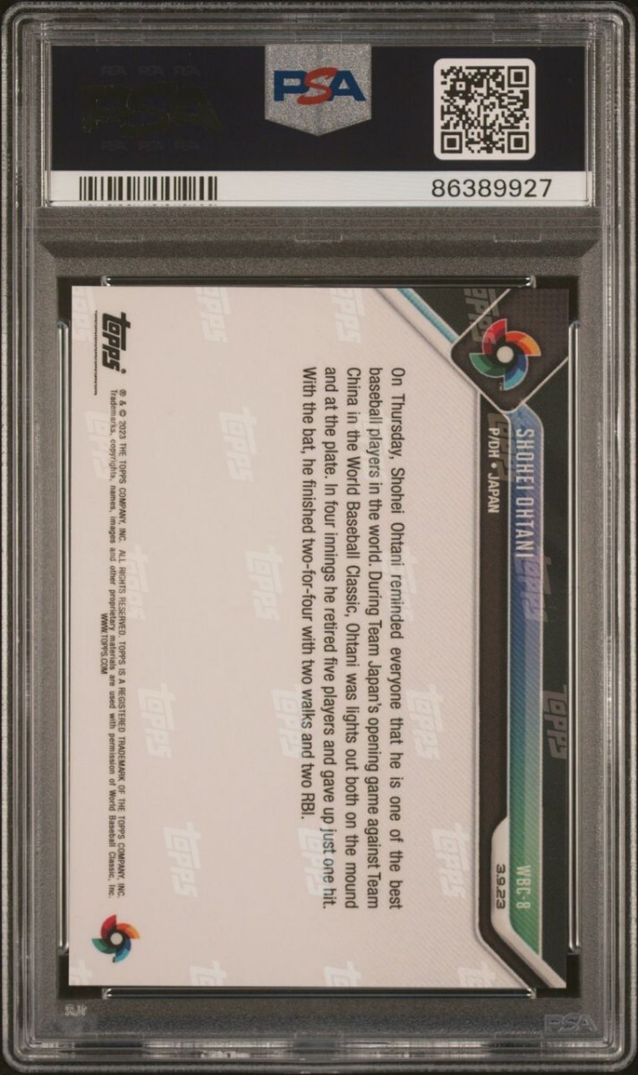 1円出品 PSA10 Topps Now トップスナウ 大谷翔平 ワールドベースボールクラシック WBC 中国戦 侍ジャパン 二刀流 WBC8 Shohei Ohtani 927の画像2