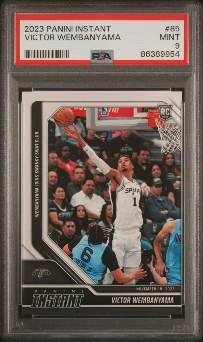 1円出品 PSA9 2023 Panini Instant 85 Victor Wembanyama RC パニーニ インスタント ビクター ウェンバンヤマ ルーキーカードの画像1