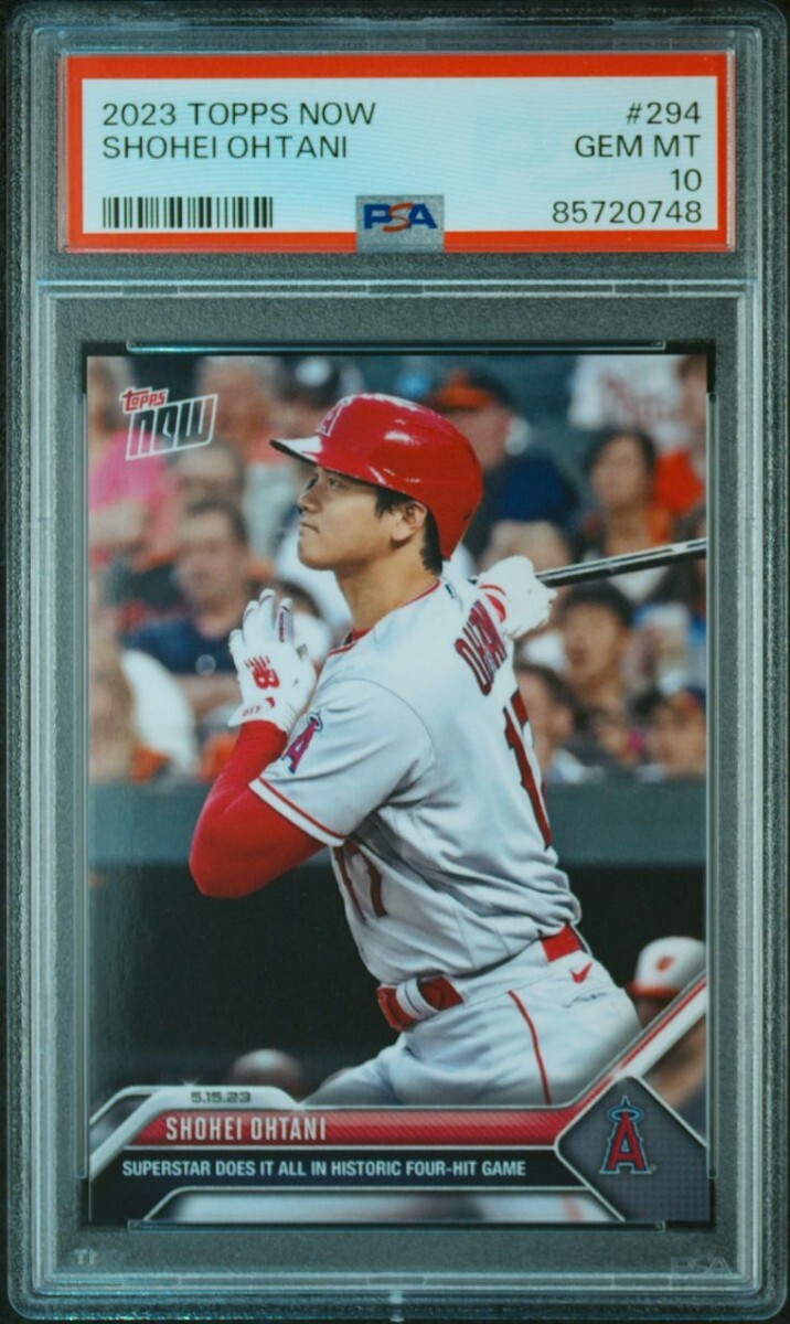 1円出品 PSA10 Topps Now トップスナウ 大谷翔平 294 エンゼルス 2023 Topps Now Shohei Ohtani 二刀流 2023年 5月15日 9号3ラン 5勝目 748_画像1