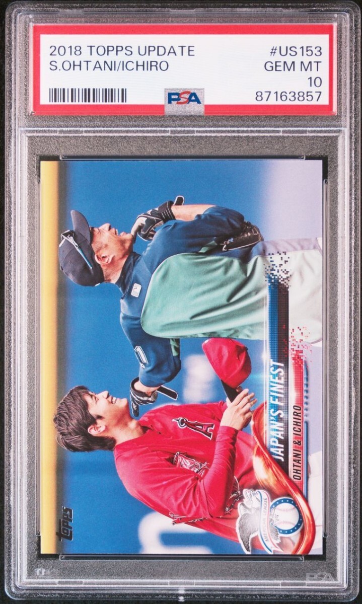 1円出品 PSA10 2018 Topps Update 大谷翔平 イチロー ルーキーカード RC トップス Shohei Ohtani Ichiro US153 2018年_画像1