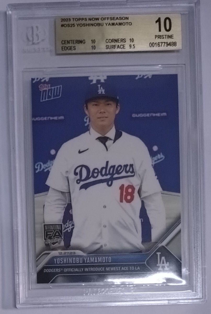 1円出品 BGS10 金ラベル Topps Now トップスナウ オフシーズン 山本由伸 ドジャース OS25 Yoshinobu Yamamoto RC ルーキーカード PSA10の画像1