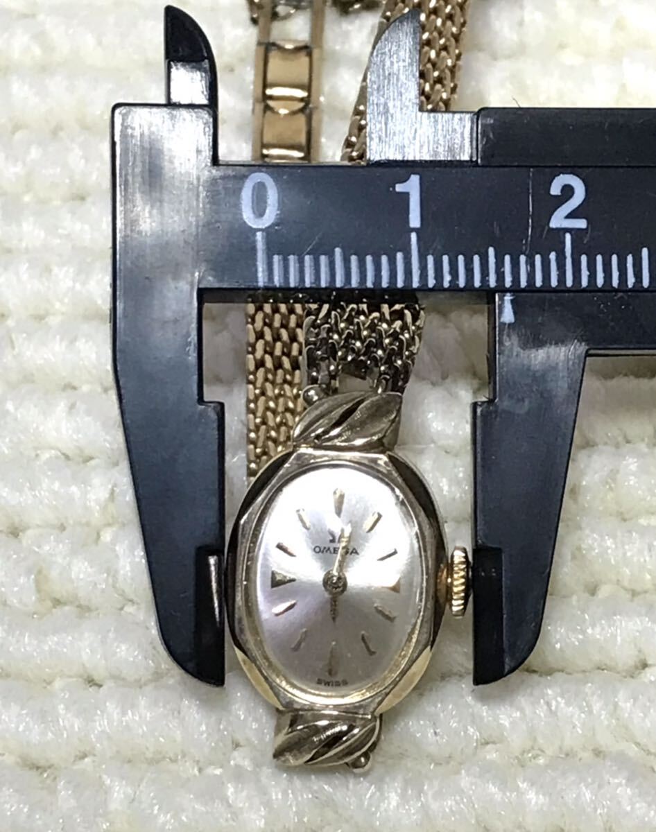 KGNY3927 OMEGA オメガ 手巻き 10K GOLDFILLED 金張り ゴールドカラー レディース 腕時計 アンティーク ヴィンテージ 現状品の画像6
