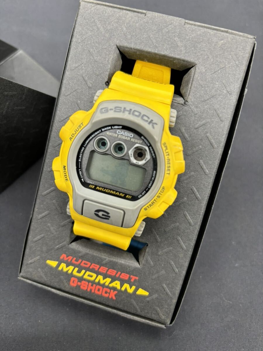 ★当時物★CASIO カシオ G-SHOCK Gショック DW-8400Y-9T MUDMAN 1289 黄色 腕時計 コレクション 電池切れ 長期保管品_画像3