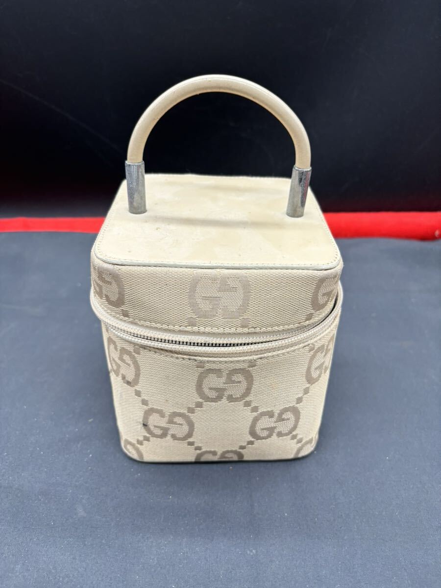 ★1円スタート★GUCCI グッチ GGキャンバス バニティバッグ 0391052 001364 化粧ポーチ チャックホルダー無し ジャンク品_画像1