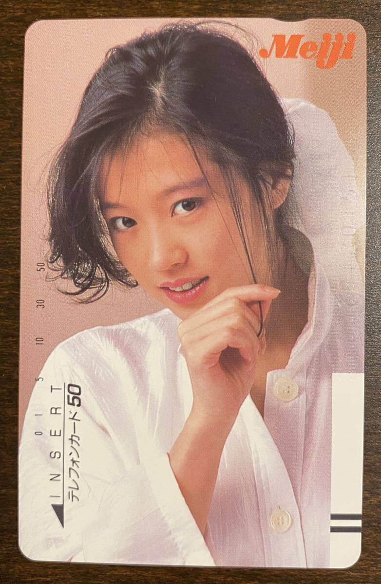 テレホンカード 中森明菜 明治チョコレート 未使用品 50度数の画像1