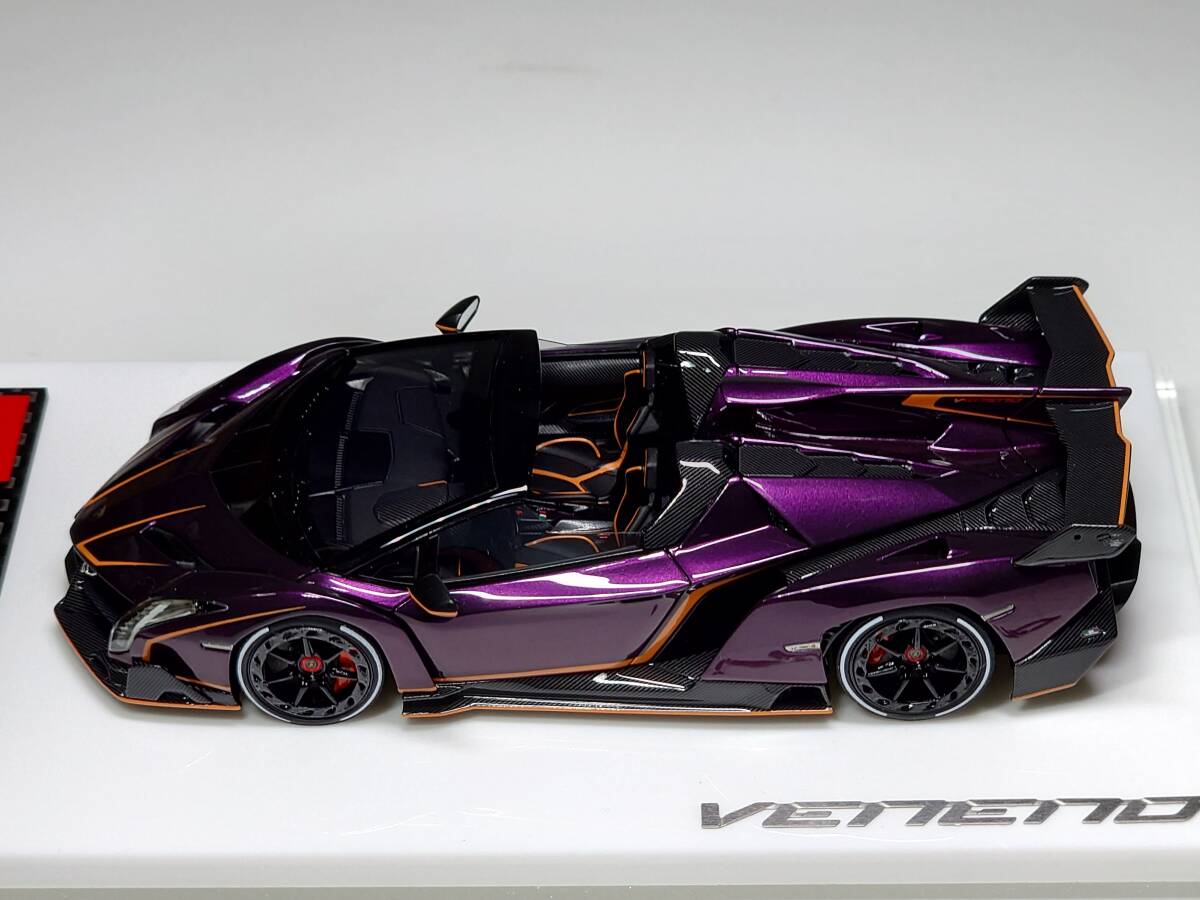 AXELLWORKS特注メイクアップ/アイドロン 1/43 Lamborghini Veneno Roadster Alba Cielo Limited 35 pcs.の画像8