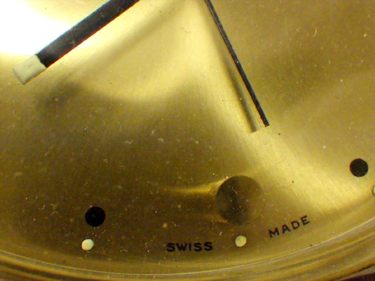 S65 当時物 スイス製 SWIZA スウィザ 楕円型 金属製 機械式 置時計 動作します 昭和 レトロ アンティーク ビンテージ ゼンマイ 手巻きの画像3