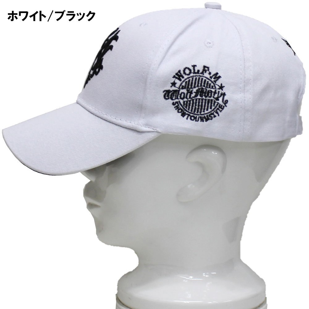 帽子 メンズ レディース キャップ ゴルフ 帽子 スポーツキャップ ウルフ ＣＡＰ ホワイトブラックの画像3