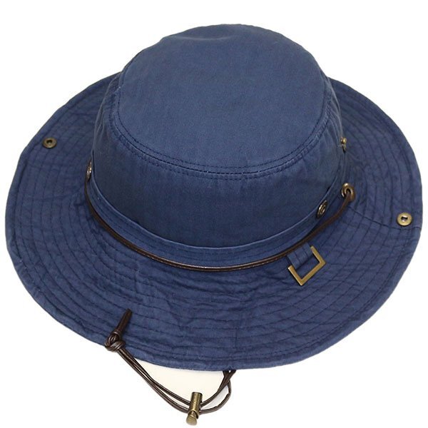 62cm largish size hat men's lady's hat Safari adventure square ring navy 