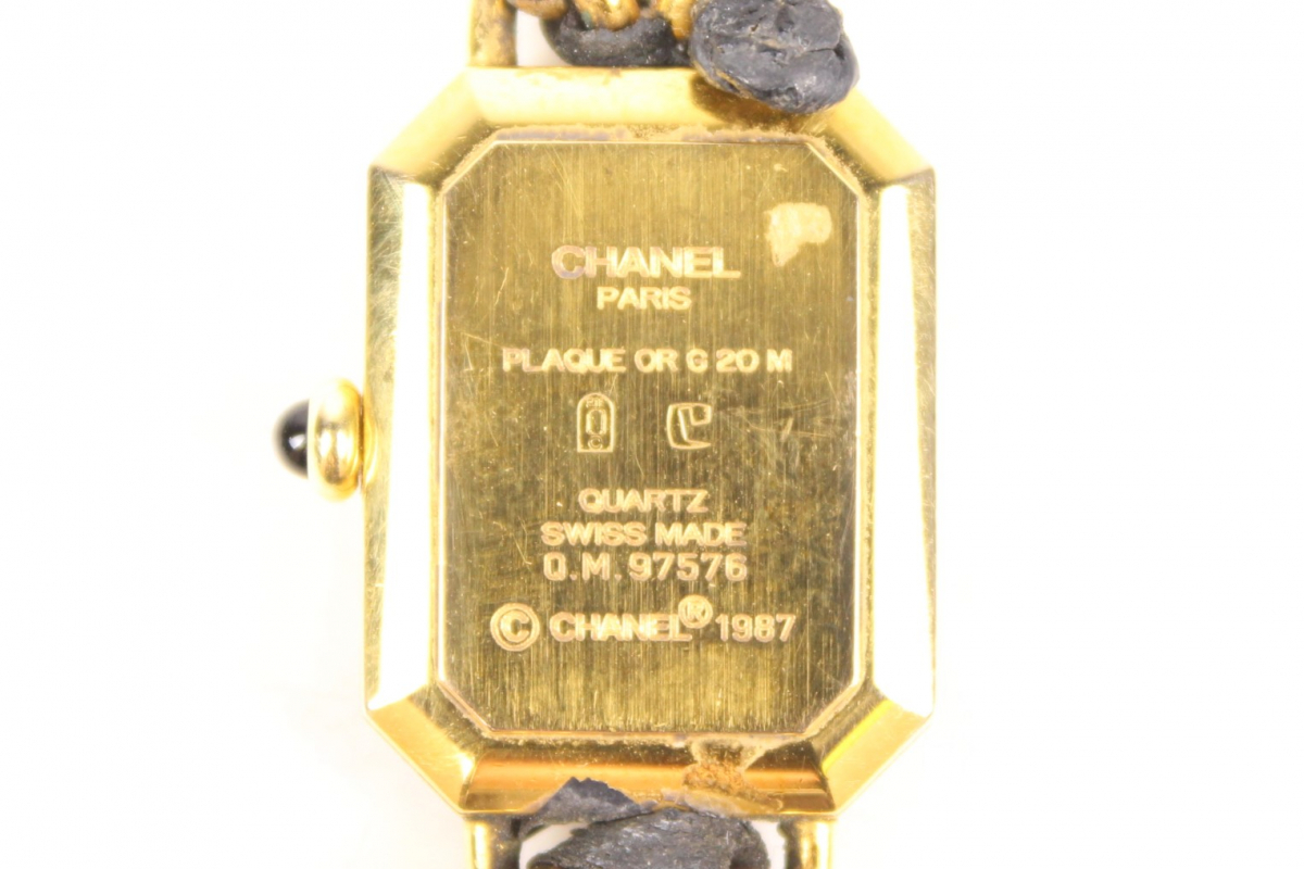 【え仙】CHANEL シャネル プルミエール 腕時計 ゴールド系 ブラック文字盤 クオーツ レディース腕時計 MCZ01LLL99_画像3