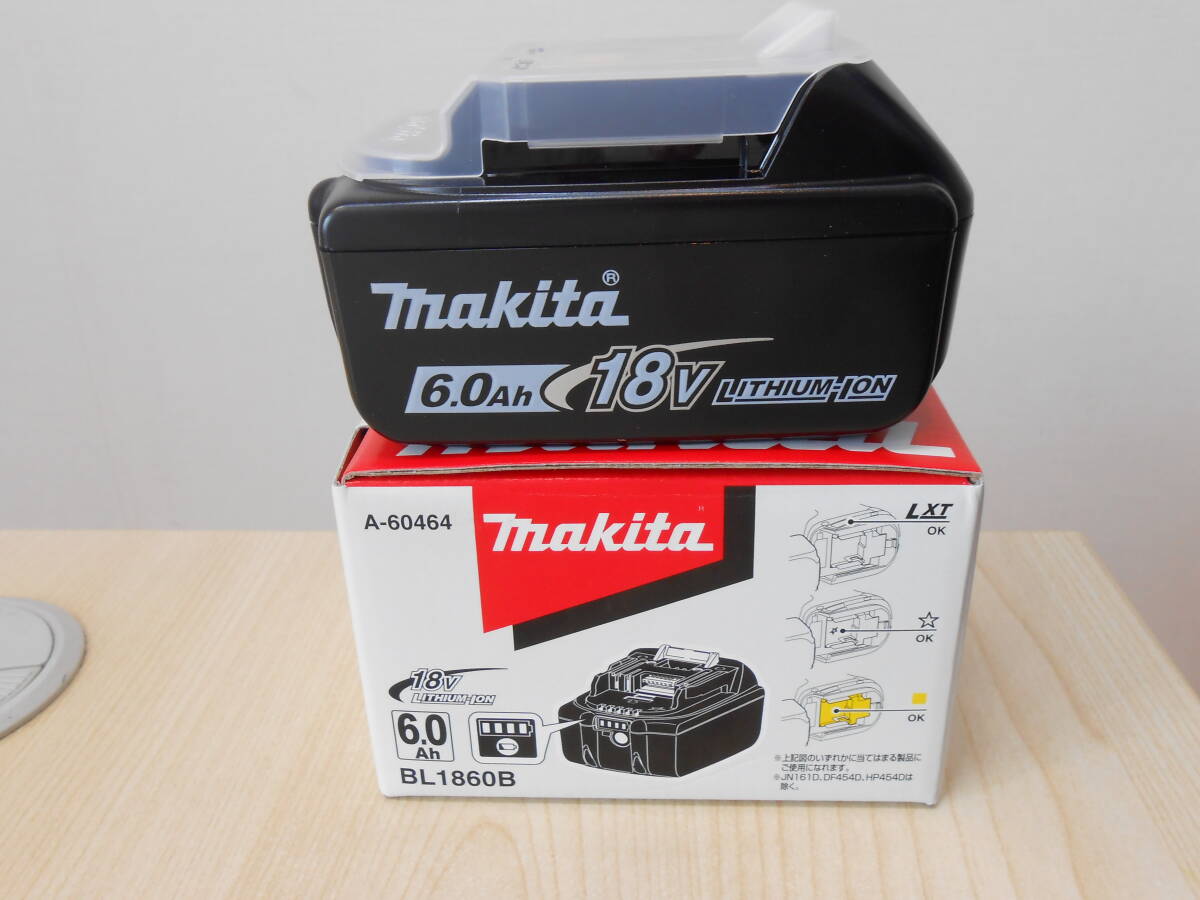 24930 新品 未使用 makita マキタ リチウムイオンバッテリ バッテリー 18v 6.0Ah BL1860B A-60464 残量表示付き 電動工具_画像1