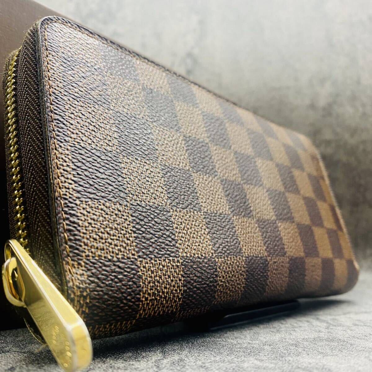 未使用級/付属品完備 LOUIS VUITTON ルイヴィトン ダミエ ジッピーウォレット 長財布 メンズ ビジネス レザー ラウンドファスナー 本革の画像1