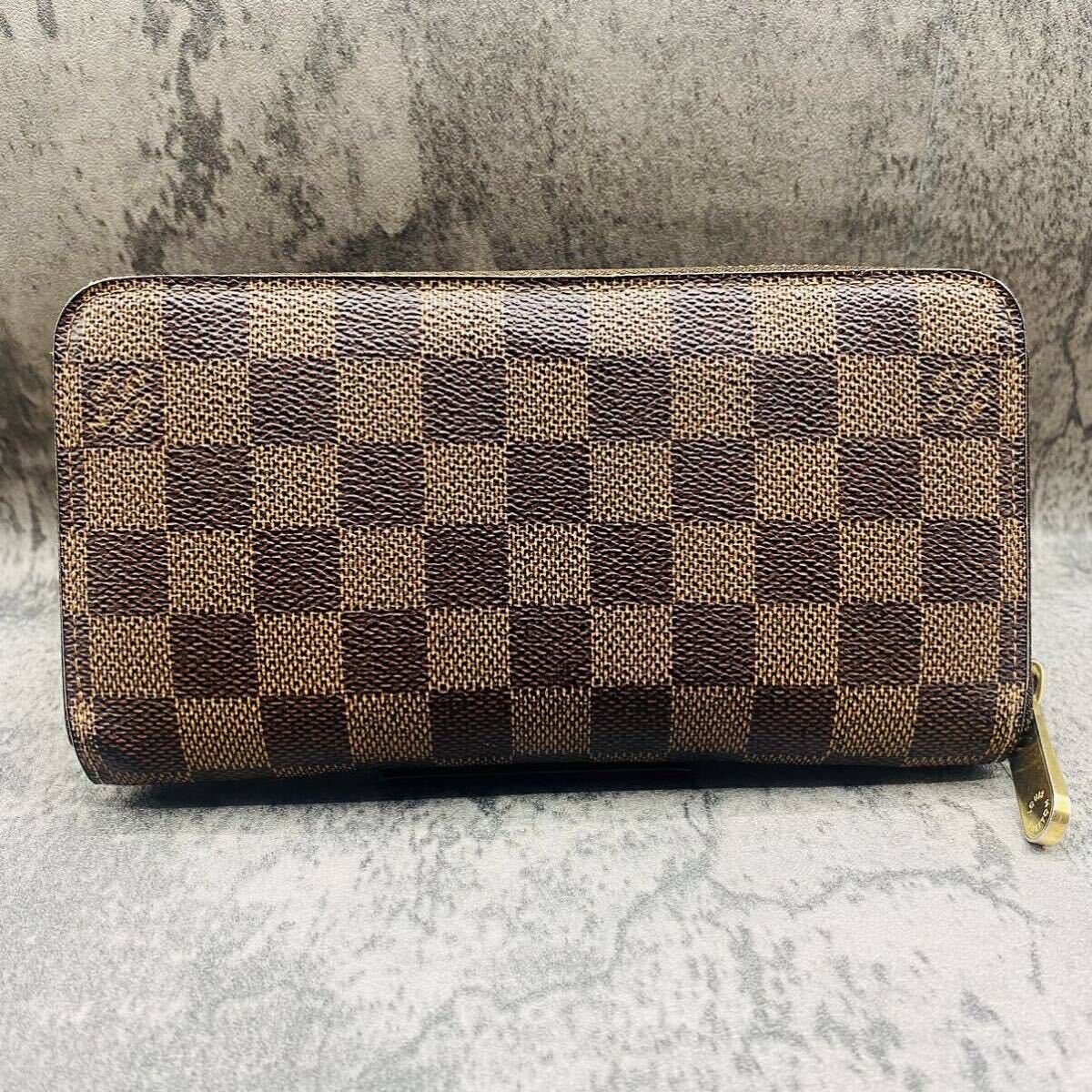 未使用級/付属品完備 LOUIS VUITTON ルイヴィトン ダミエ ジッピーウォレット 長財布 メンズ ビジネス レザー ラウンドファスナー 本革の画像3