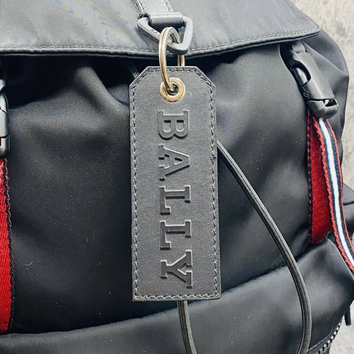 現行 定価25万 美品 BALLY バリー リュック バックパック CREW メンズ ビジネス トレスポ ブラック レザー ナイロン PC 大容量 ロゴ 黒の画像7