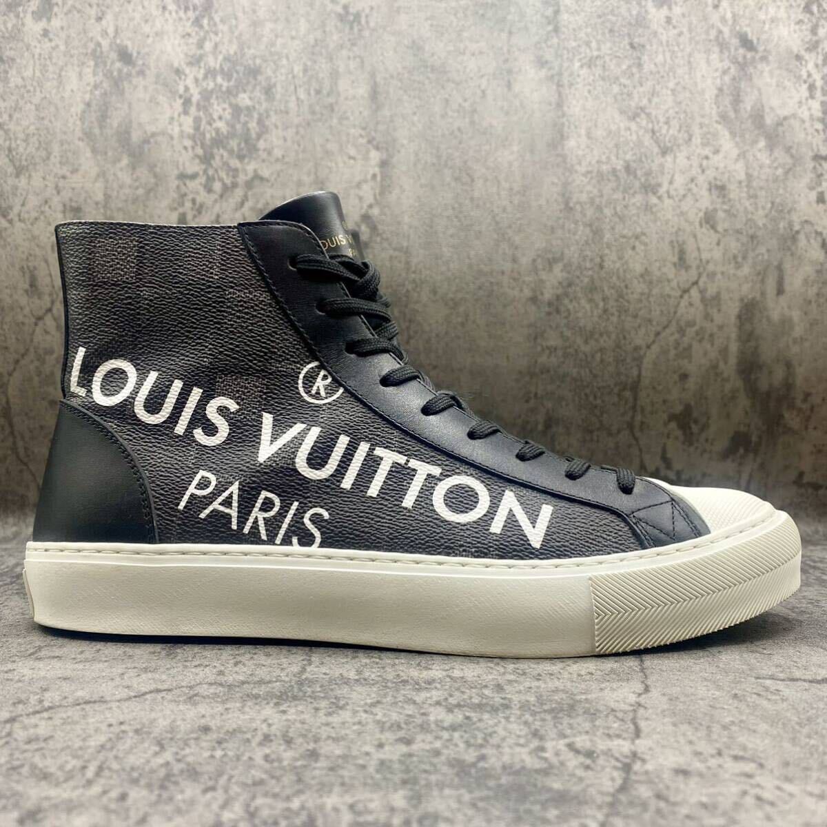 未使用級/現行/付属品有 ルイヴィトン LOUIS VUITTON スニーカー タトゥーライン 25.5〜26cm 靴 メンズ ハイカット ブラック_画像4