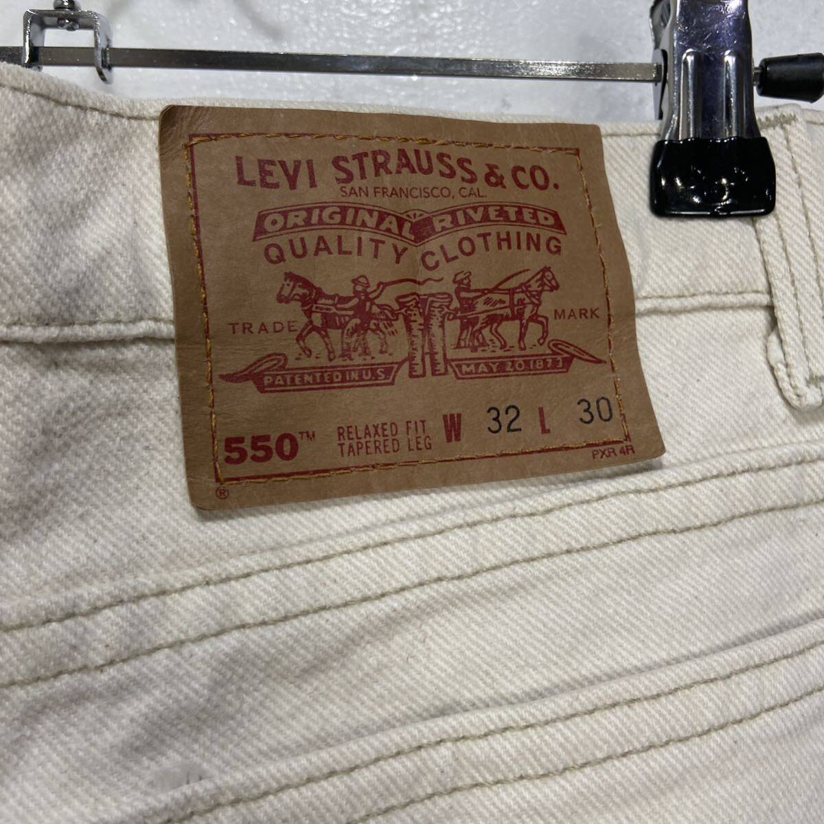 送料無料☆90s☆USA製☆Levi's☆550☆ホワイトデニムパンツ☆白☆W32L30☆_画像8