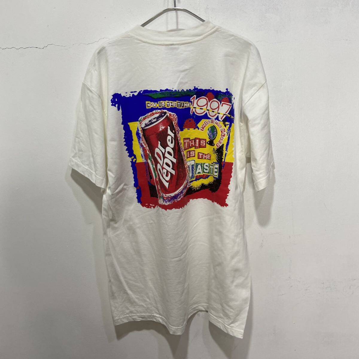 送料無料☆90s☆DrPepper☆ドクターペッパー☆バックプリントTシャツ☆ポケT☆白_画像7