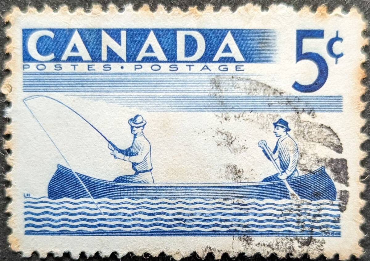 【外国切手】 カナダ 1957年03月07日 発行 屋外レクリエーション 消印付き_画像1