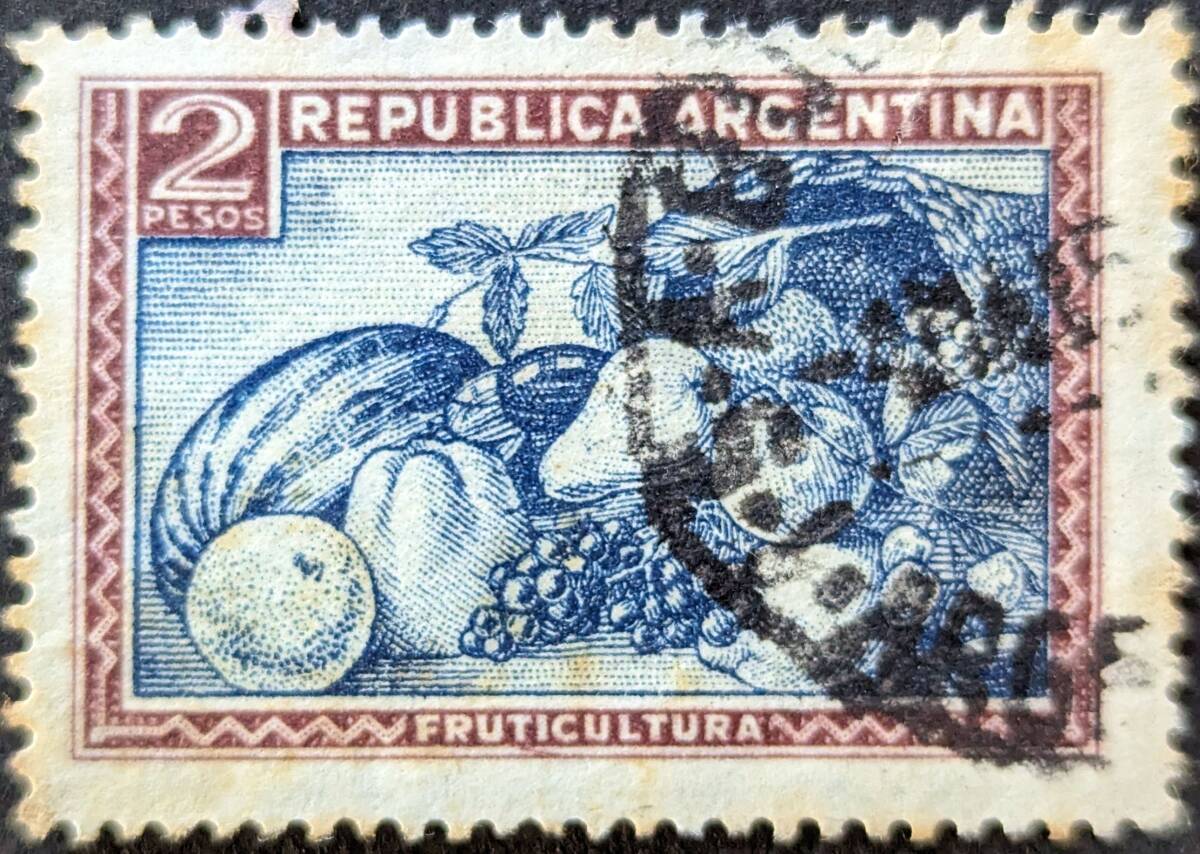 [ foreign stamp ] Argentina 1936 year 01 month 01 day issue ordinary stamp - agriculture . seal attaching 