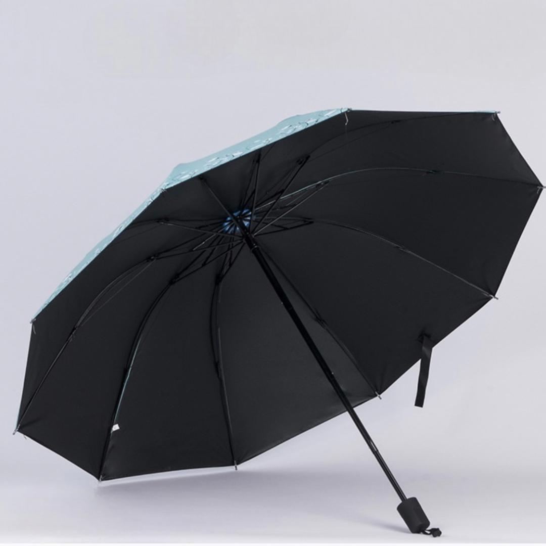 折りたたみ傘 花柄 晴雨兼用 梅雨対策 可愛い 折り畳み傘 日傘 雨傘 紫外線　ネイビー