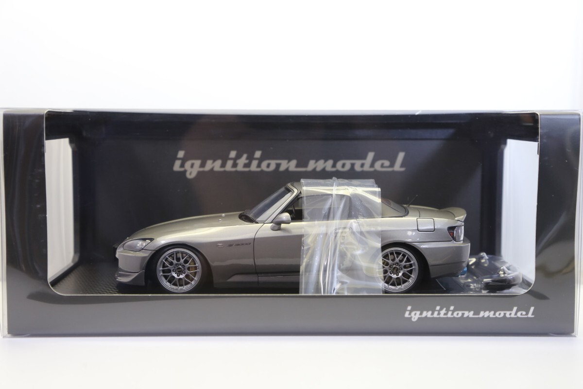 イグニッションモデル 1/18 ホンダ S2000 （AP2） ダークシルバー / BBS RG-Rタイプ17インチホイール （シルバー）IG2584　64AGHB0_画像1