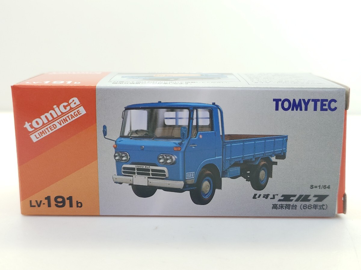 トミカリミテッドヴィンテージ 1/64 いすゞ エルフ 高床荷台 66年式 青 LV191b 64NOの画像1