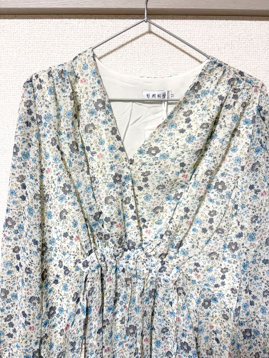 【新品 在庫処分】ワンピース　長袖　ロング　オシャレ　かわいい　花柄