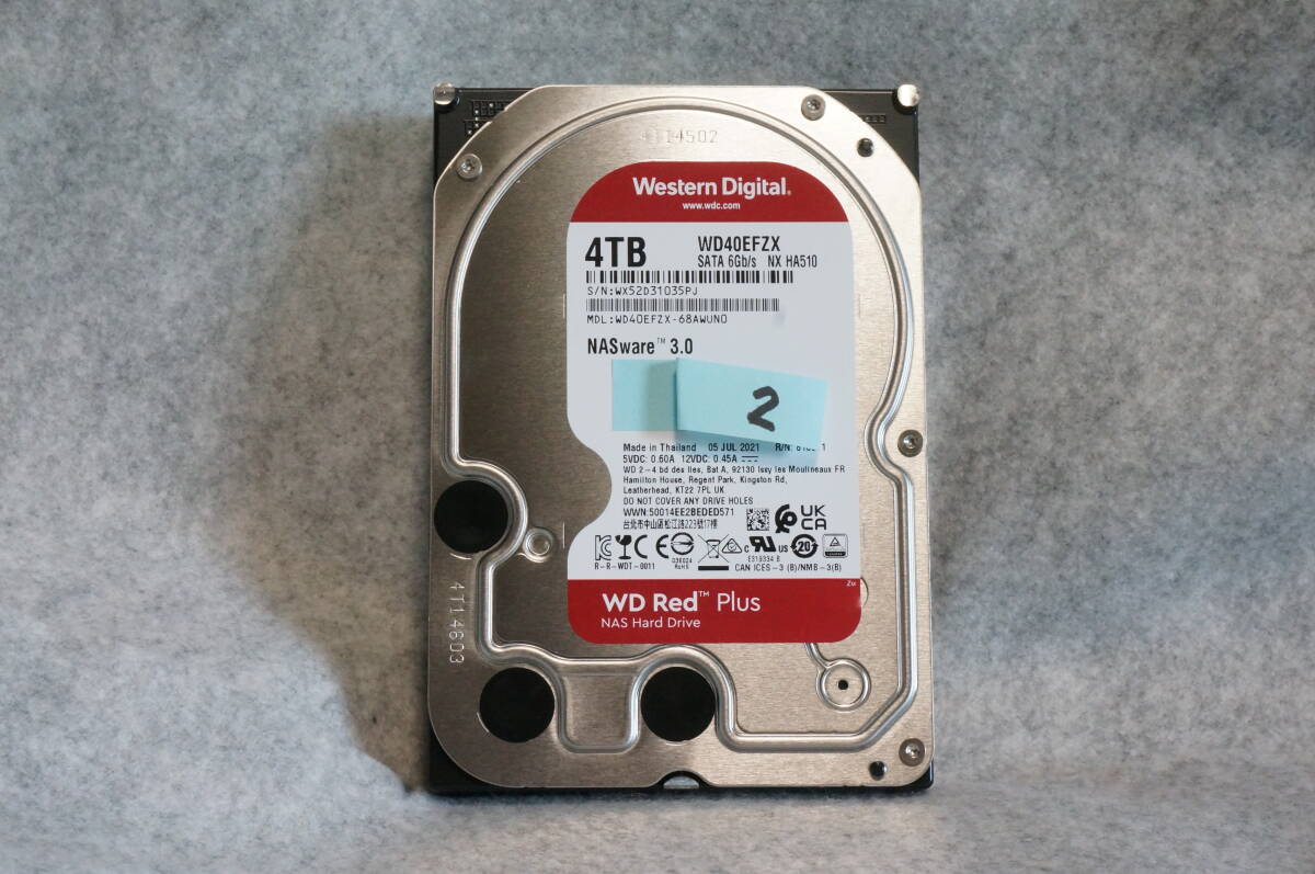 【中古】WD40EFZX Western Digital Red Plus【4TB】 3.5インチ SATA HDD No.2_画像1