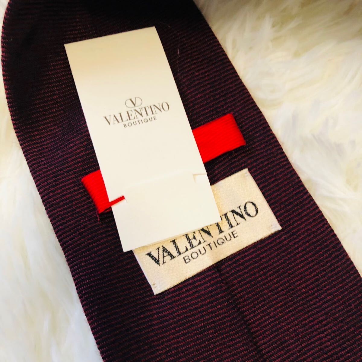 VALENTINO BOUTIQUE ヴァレンティノ ブティック メンズ 男性 紳士 ネクタイ ブランドネクタイ カシミヤ カシミア 100% 新品未使用 剣先10cmの画像5