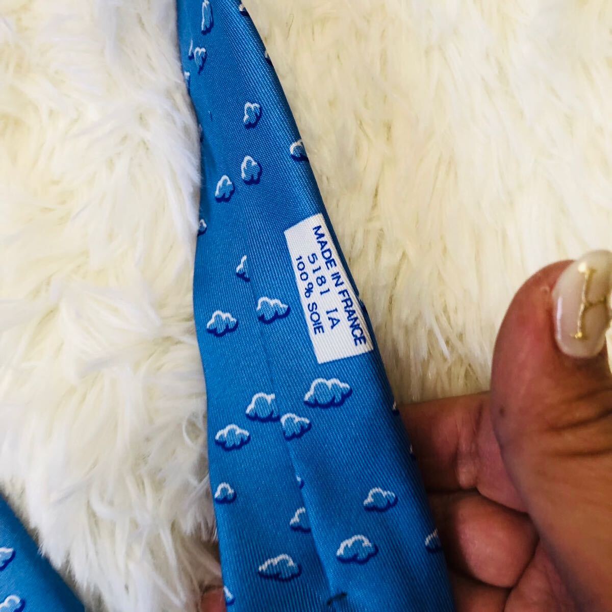 HERMES Hermes мужской мужчина джентльмен галстук бренд галстук общий рисунок . пустой синий blue стандартный цвет популярный свадьба бизнес прекрасный товар ..9.3cm