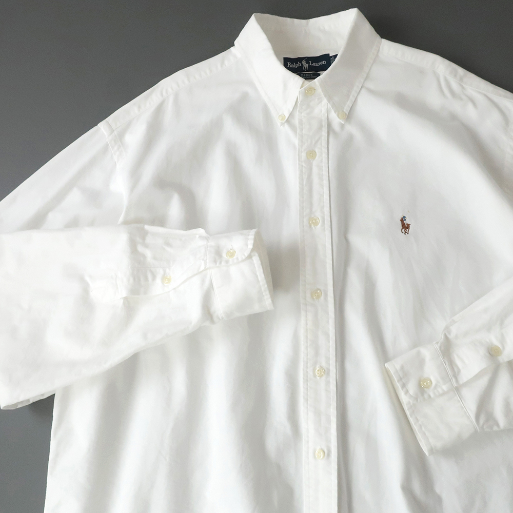 ラルフローレン オックスフォードシャツ ボタンダウン カラーポニー刺繍 ホワイト(XL)の画像1